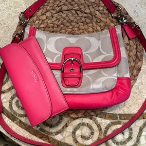Coach Vintage Hobo Shoulder Bag Crossbody F28902 and Matching Wallet